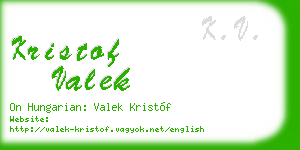 kristof valek business card