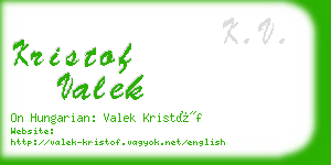 kristof valek business card